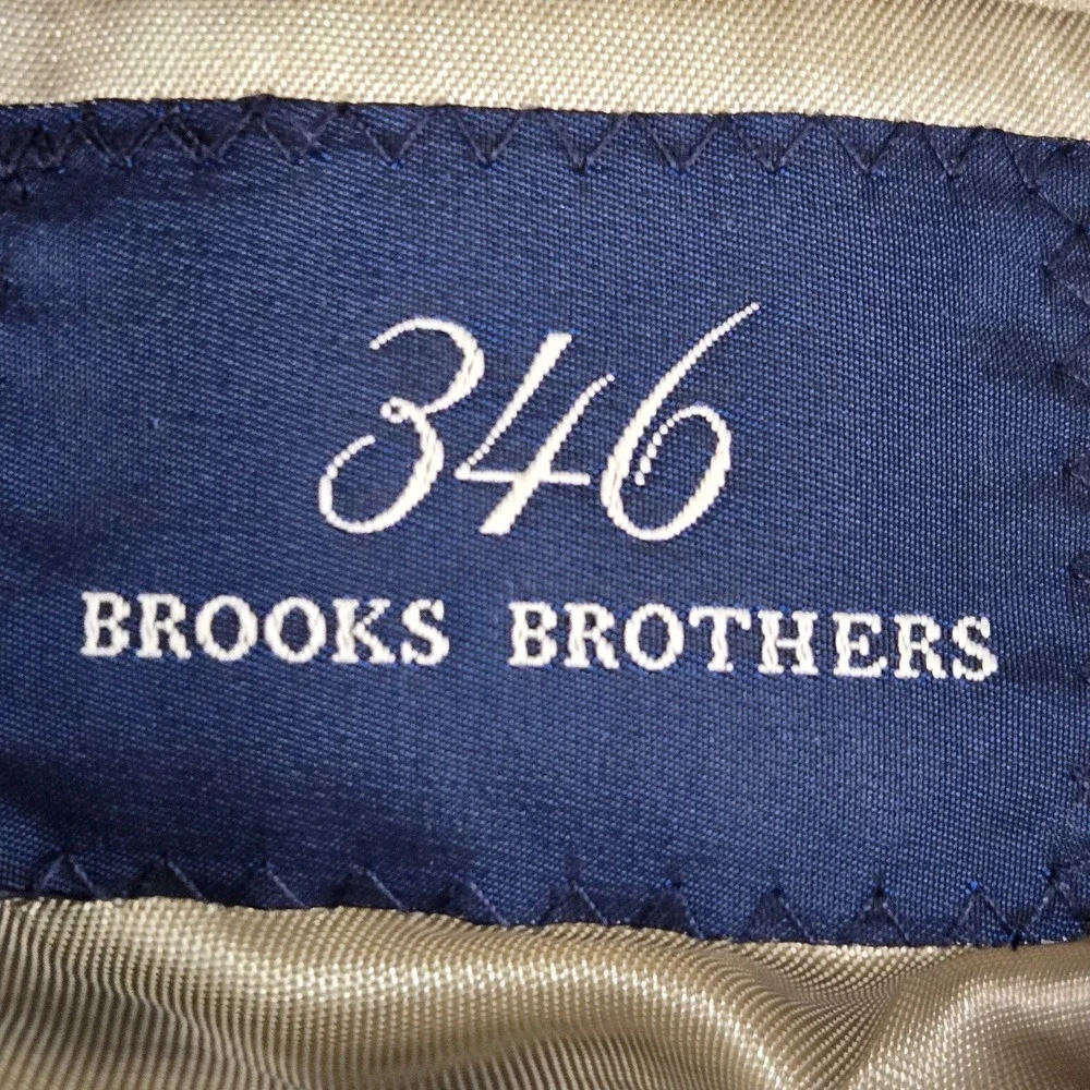 Brooks Brothers Mens 41S Tan Houndstooth Silk Wool 346 Blazer 01061027‎